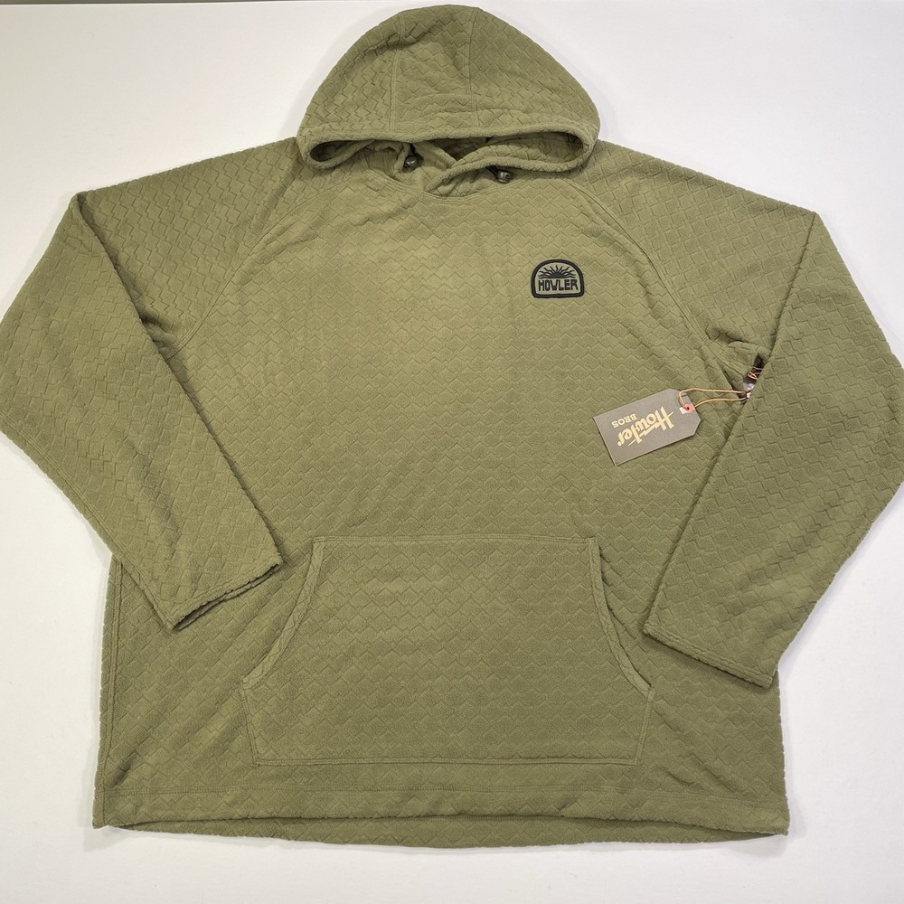 NWT Howler Brothers Men's XL Palo Duro Gridded Grid Fleece Hoodie Camping Hiking